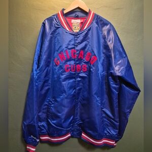 Mitchell & Ness Chicago Cubs Satin Jacket Cooperstown Collection Blue Size 3XL